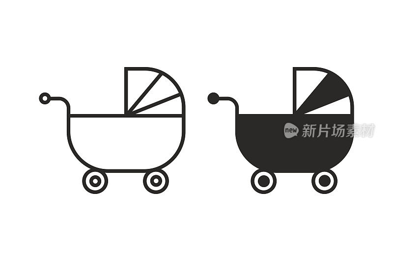 婴儿车矢量图标