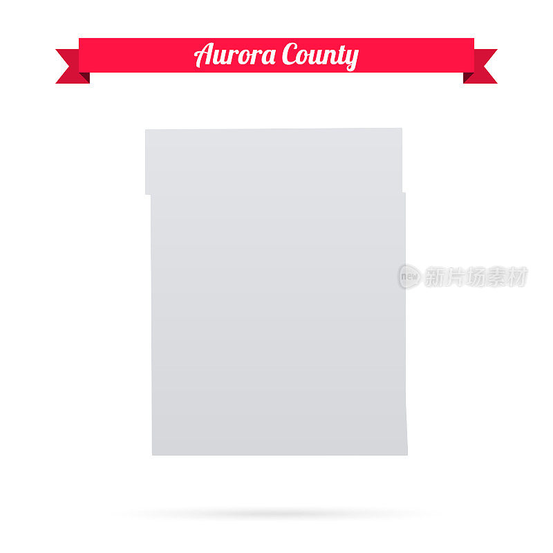 南达科他州奥罗拉县。白底红旗地图