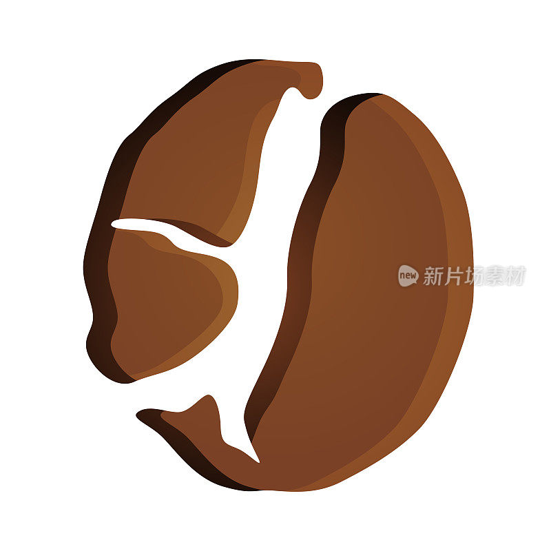 咖啡豆图标。咖啡制造，咖啡馆和餐馆的咖啡豆矢量插图