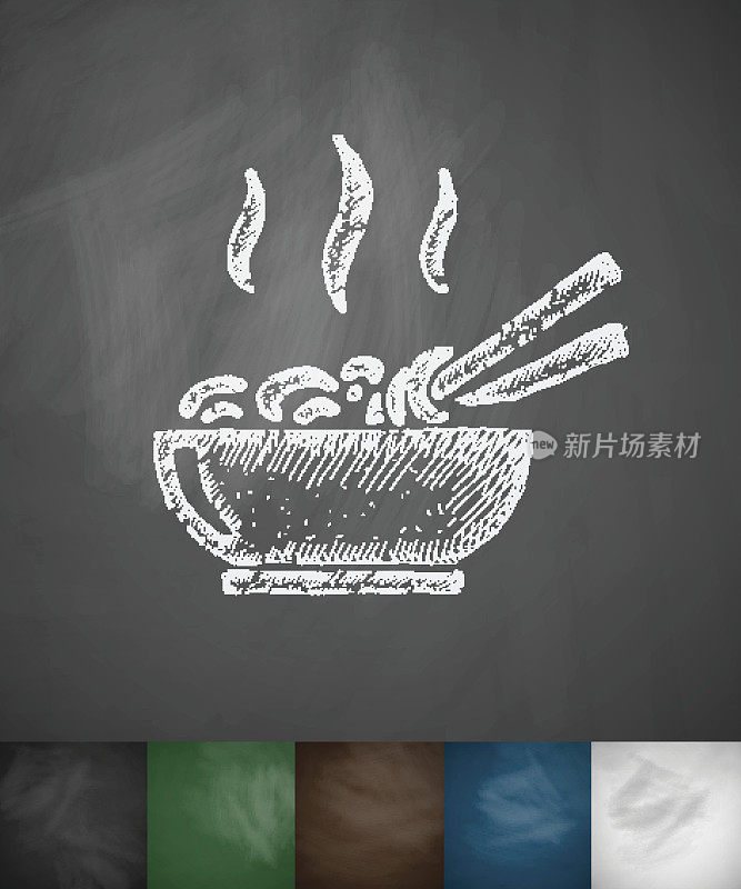 中国食物图标。手绘矢量图