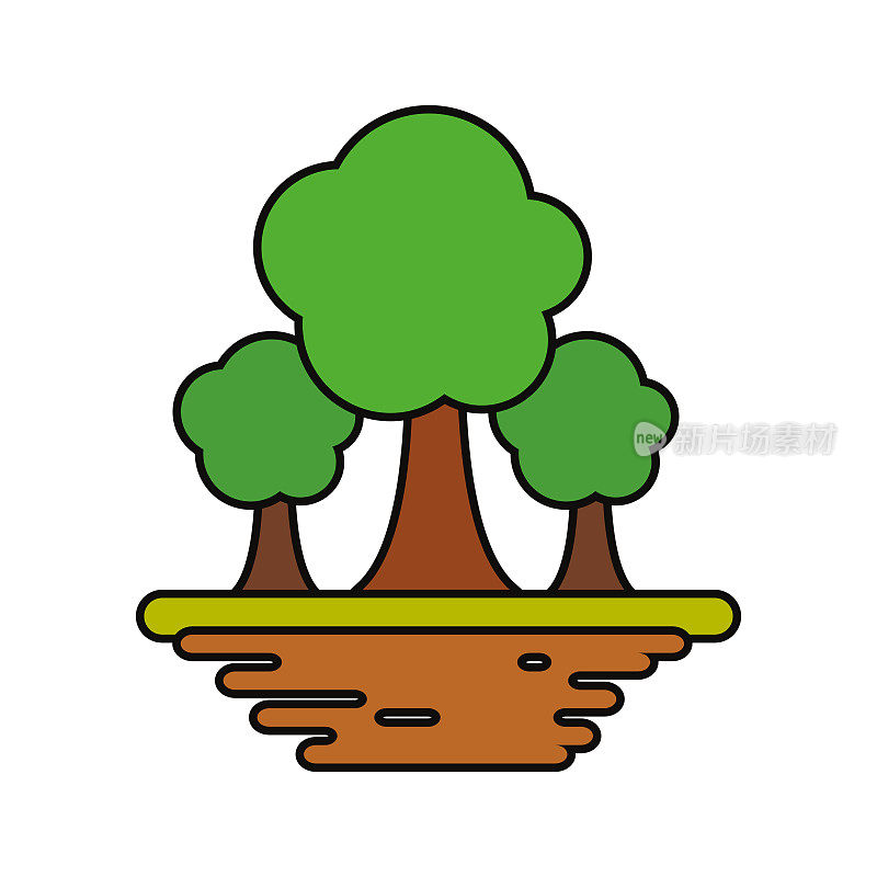 树木自然象征卡通