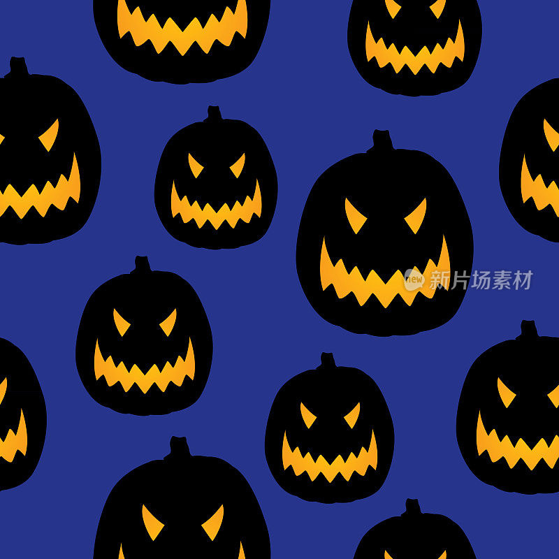 发光南瓜无缝图案