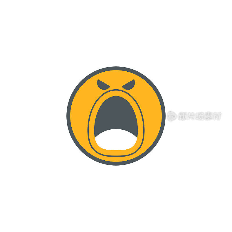 可爱的表情，愤怒的脸图标