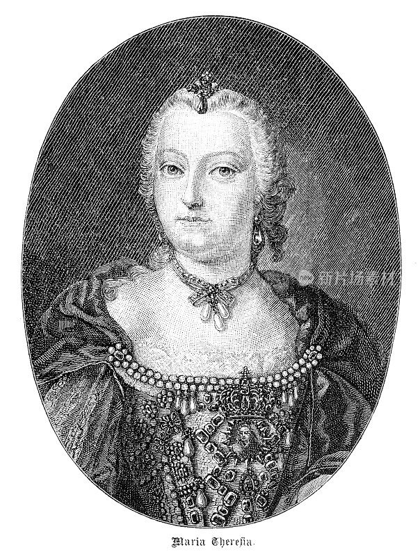 奥地利皇后玛丽亚・特蕾莎肖像插画