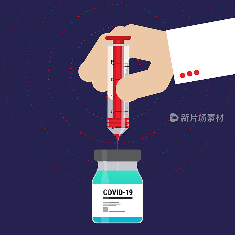 Covid-19冠状病毒疫苗注射对免疫的希望疾病平面载体插图