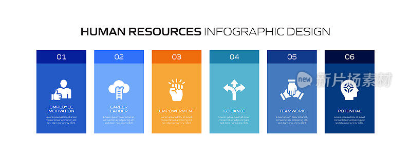 人力资源信息图表模板，元素和图标。简单的矢量信息图设计