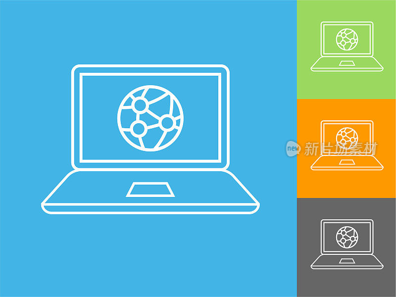 笔记本电脑与互联网网络图标
