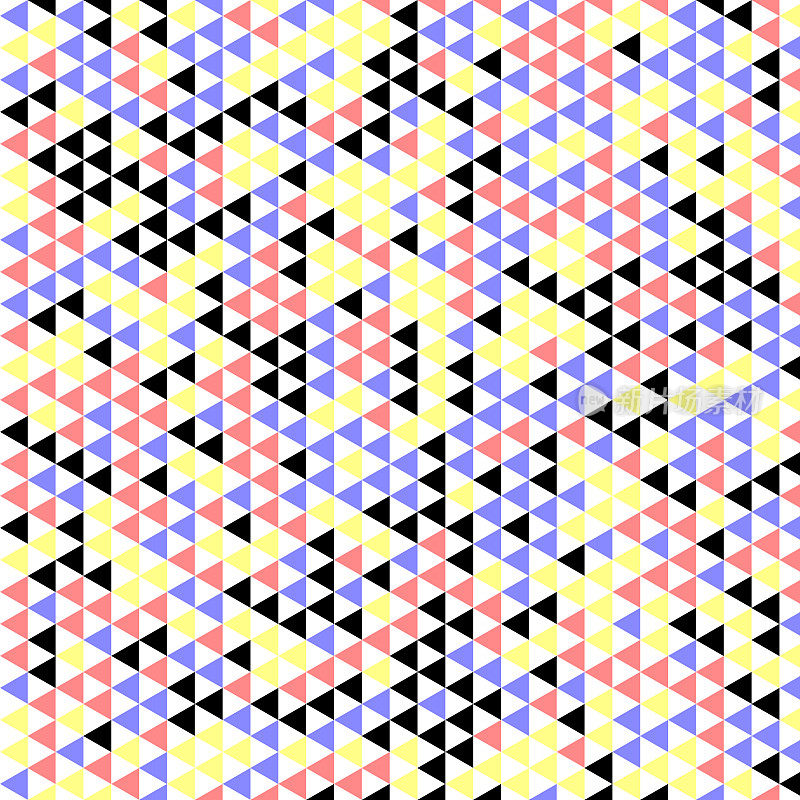 分散等边三角形等边，可重复的图案背景插图。