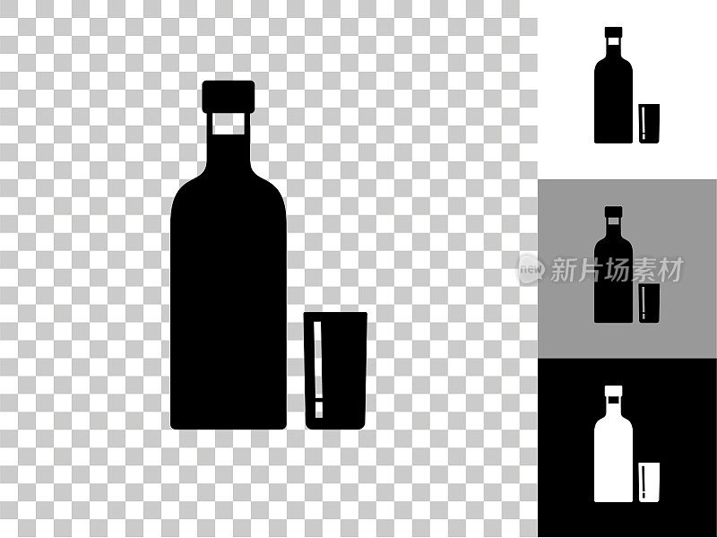 瓶子图标在棋盘上透明的背景
