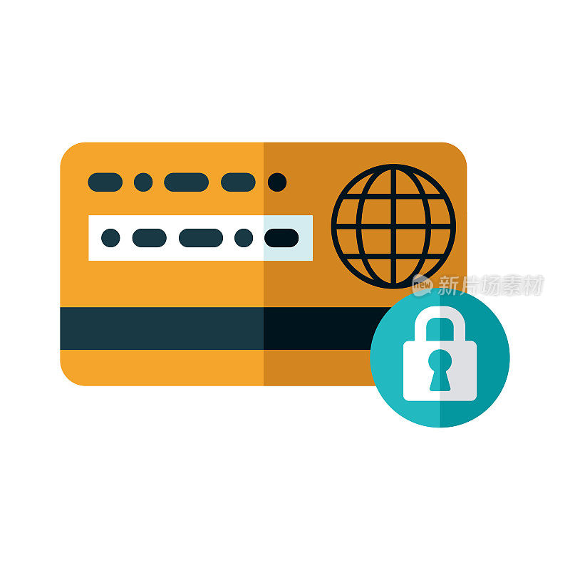 安全的信用卡交易图标上透明的背景
