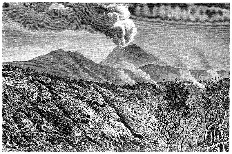 1872年维苏威火山云喷发