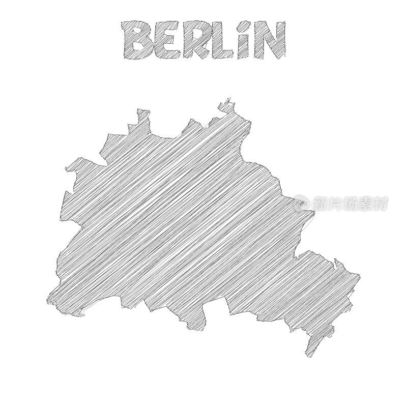 柏林地图手绘在白色背景