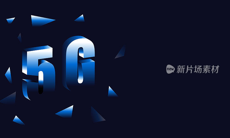 3D字体的5G高科技背景库存插图