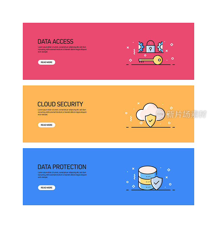 数据安全和网络安全相关的网页横幅设计