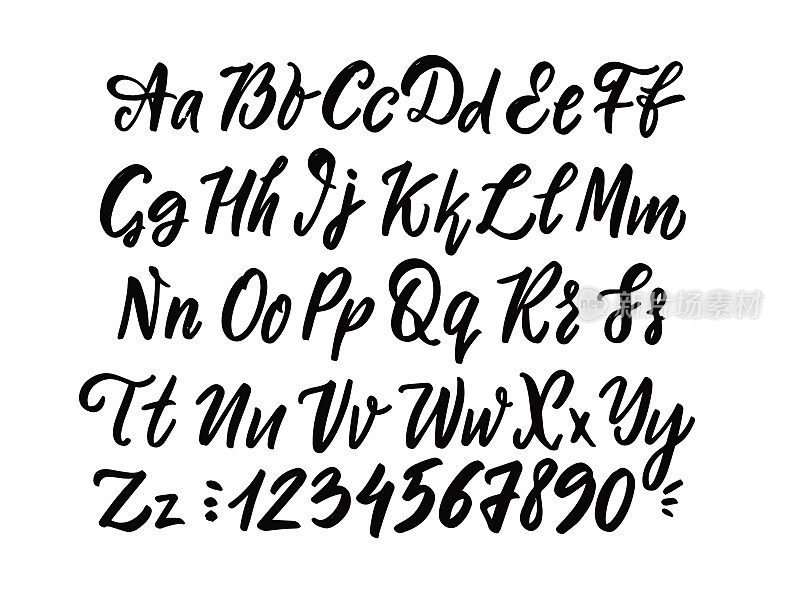 字母书法设计元素集。文字标志着复古风格。