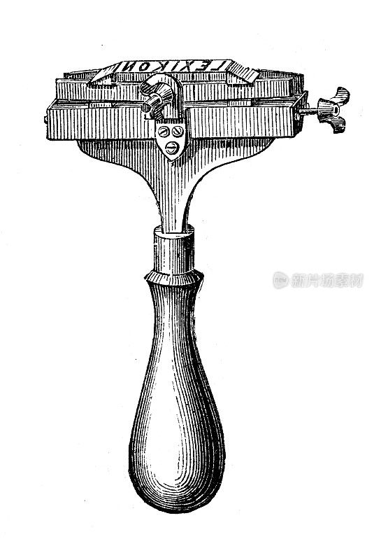 古董插图，应用机械和机械:装订机和附件