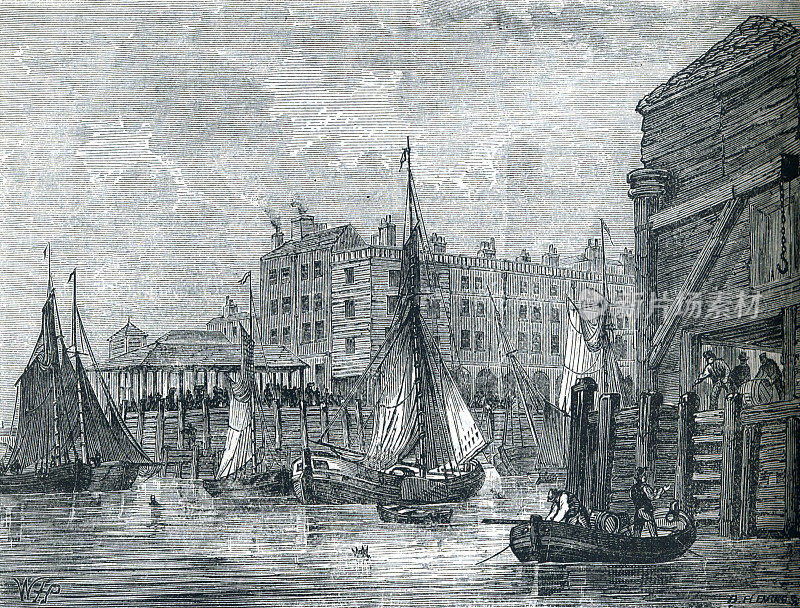 比林斯盖特市场18世纪英国伦敦的鱼市场