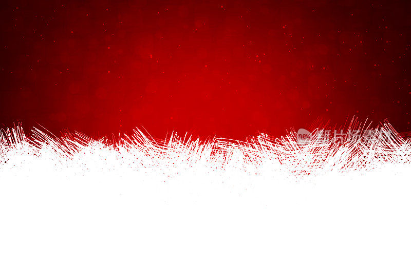 白色的褶边或边界划痕凌乱的涂鸦或抽象的涂鸦在底部边缘闪亮的充满活力的栗色红色水平闪光的节日圣诞背景就像照明的圣诞灯
