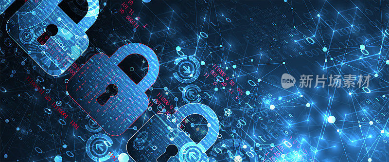 数据安全阐述了网络数据或信息的隐私保护思想。彩色抽象互联网技术。