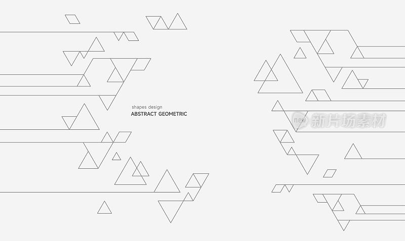 抽象三角形几何技术线条结构横幅背景