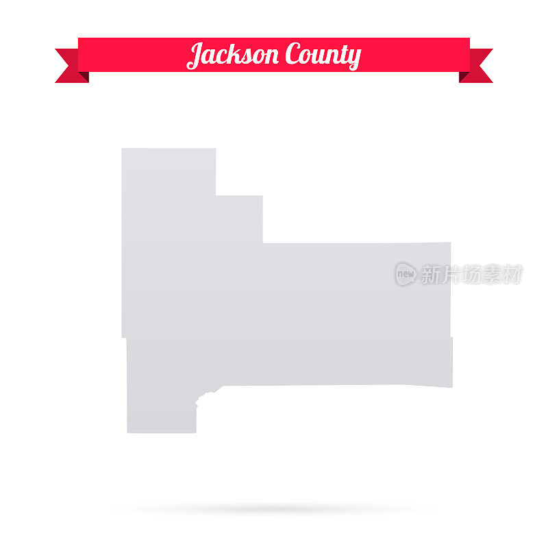 杰克逊县，威斯康星州。白底红旗地图