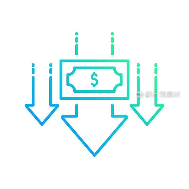 通货膨胀梯度线图标。Icon适用于网页设计、移动应用、UI、UX和GUI设计。