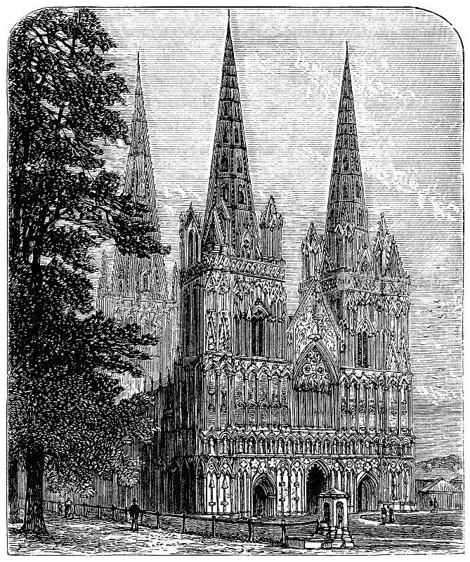 利奇菲尔德大教堂，英国，19世纪