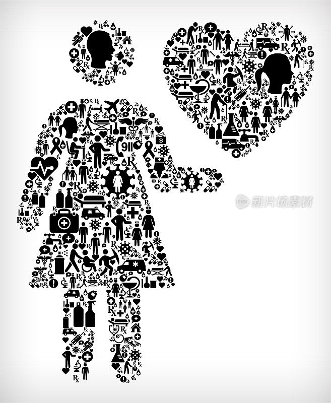 流感冠状病毒图标模式