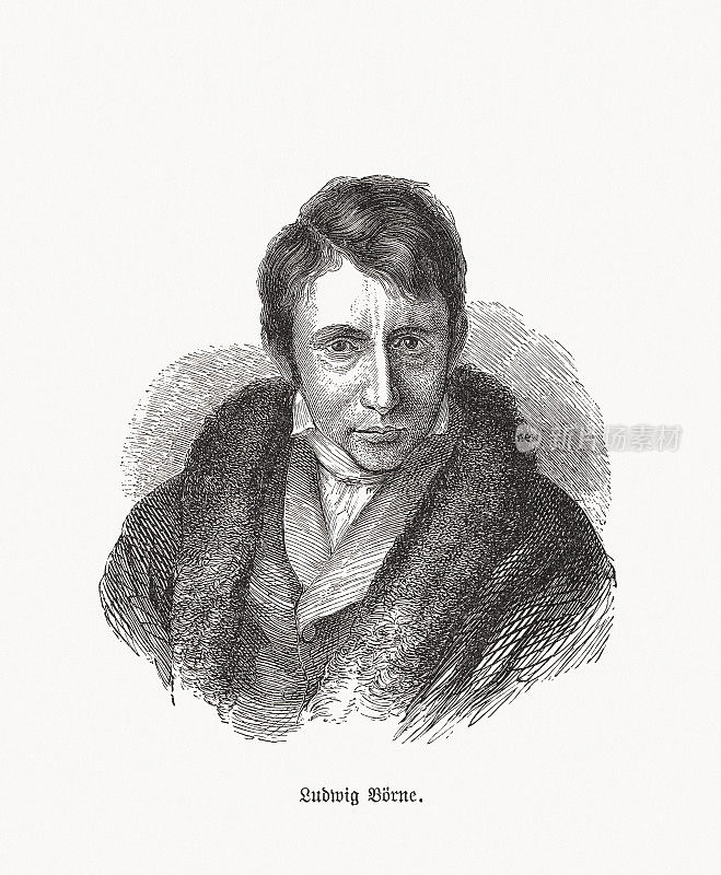 路德维希B?rne(1786-1837)，德国犹太政治作家，木刻，1893年出版