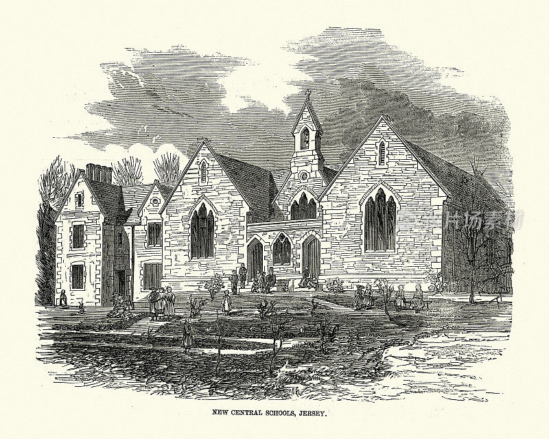 新泽西新中心学校，维多利亚时代建筑，19世纪50年代