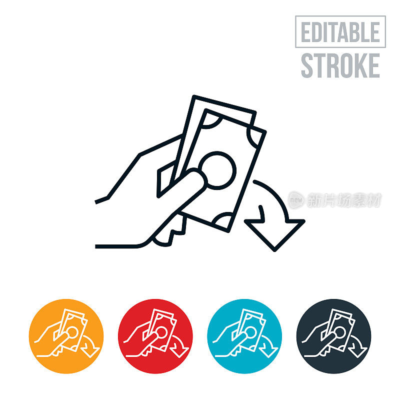 首付细线图标-可编辑的笔触