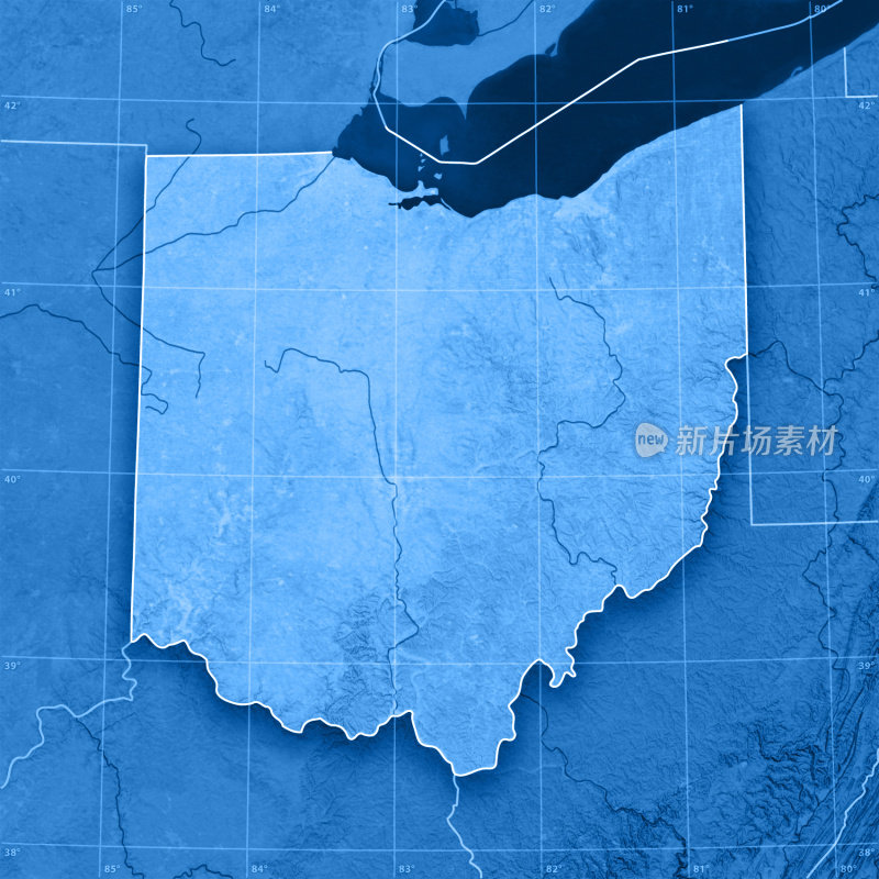 俄亥俄州的地形图