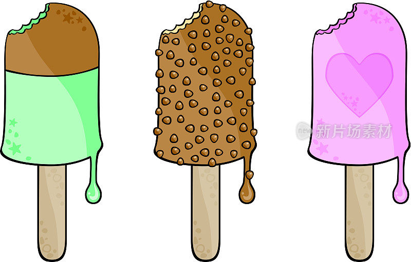 三种不同的冰淇淋
