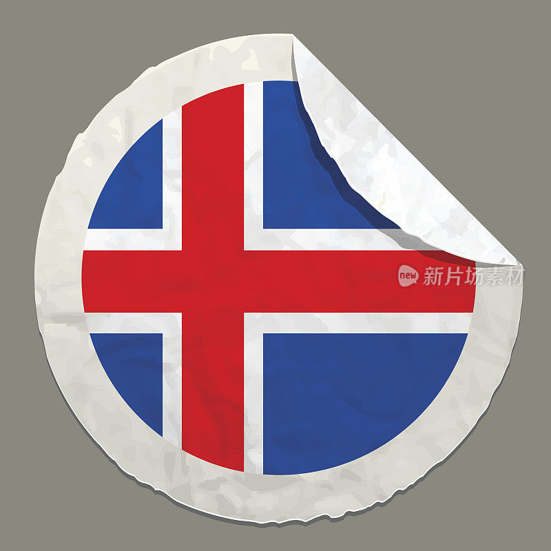 冰岛国旗上的纸标签