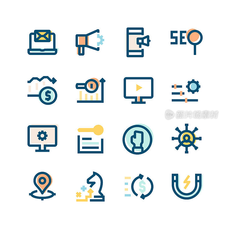 数字营销图标集