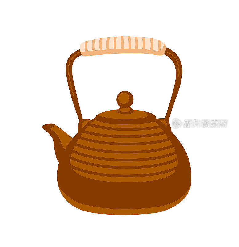Tetsubin茶壶。日本铸铁壶。茶元素。