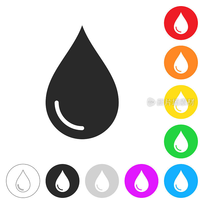 下降。按钮上不同颜色的平面图标