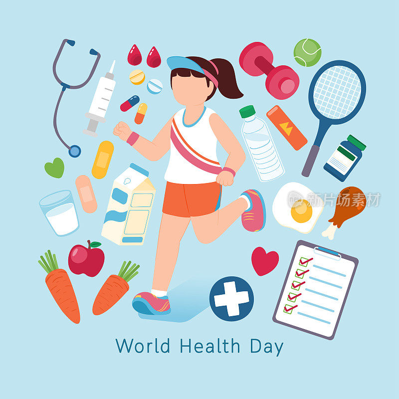 世界卫生日的概念。保健、健康保护的全球国际活动