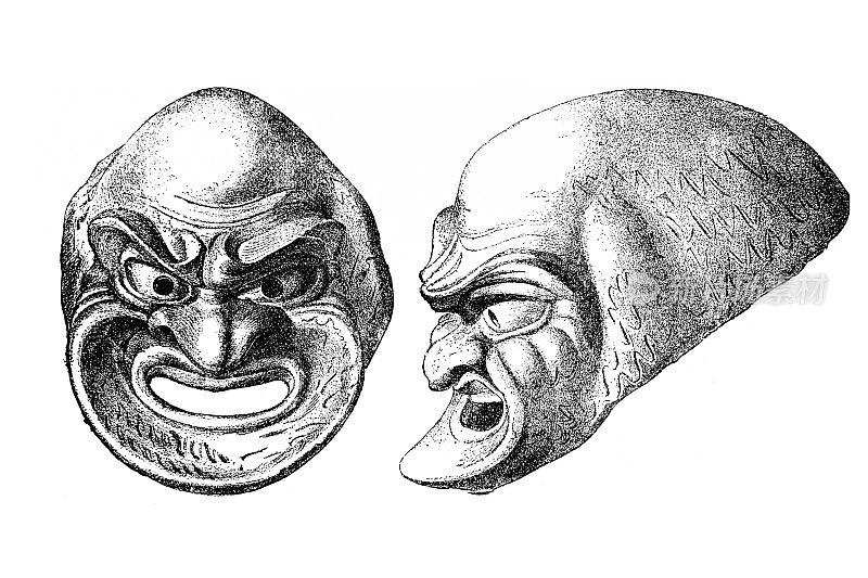 一个“愤怒老人”的面具，来自最新的阿提克喜剧