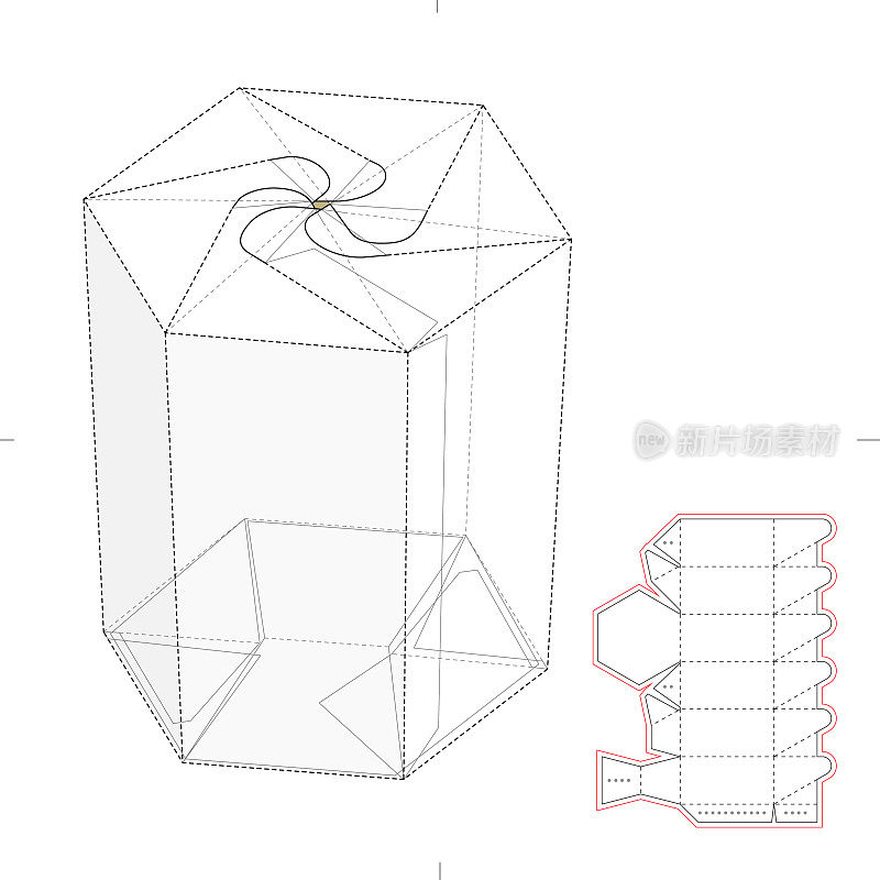 自定义六角零售盒