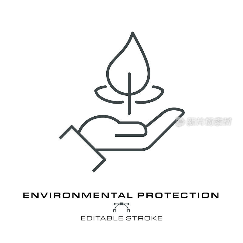 环境保护图标-可编辑的笔画