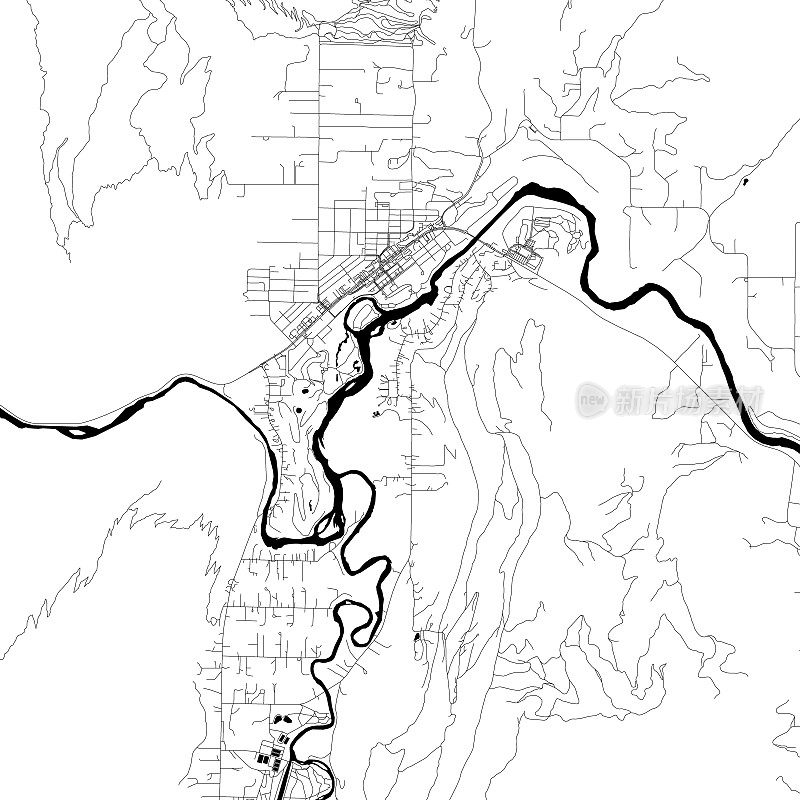 莱文沃思，华盛顿，美国矢量地图