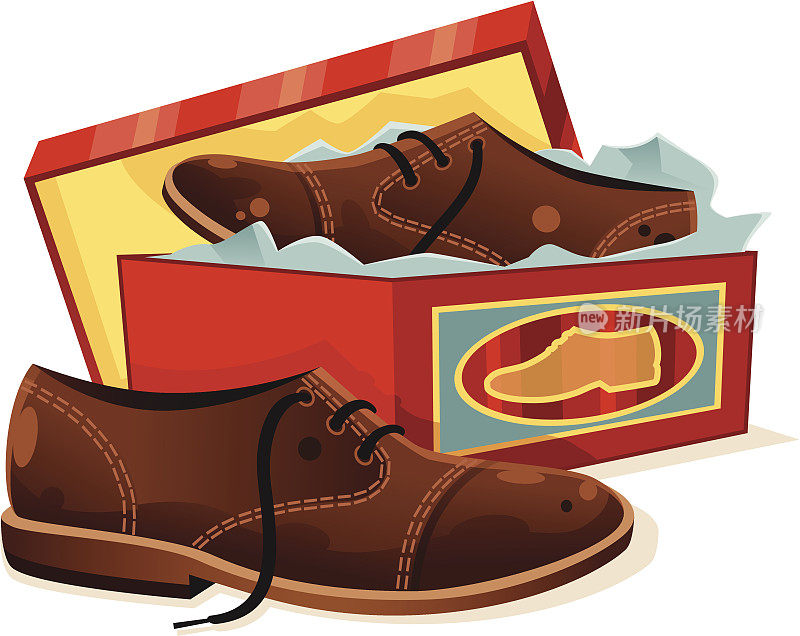 男人的鞋子和鞋盒