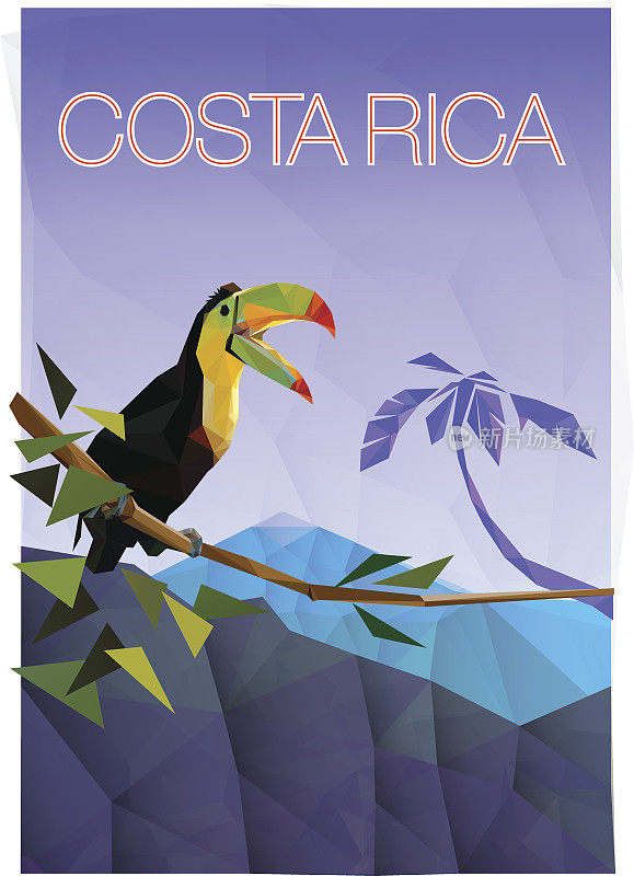 低聚哥斯达黎加旅游海报