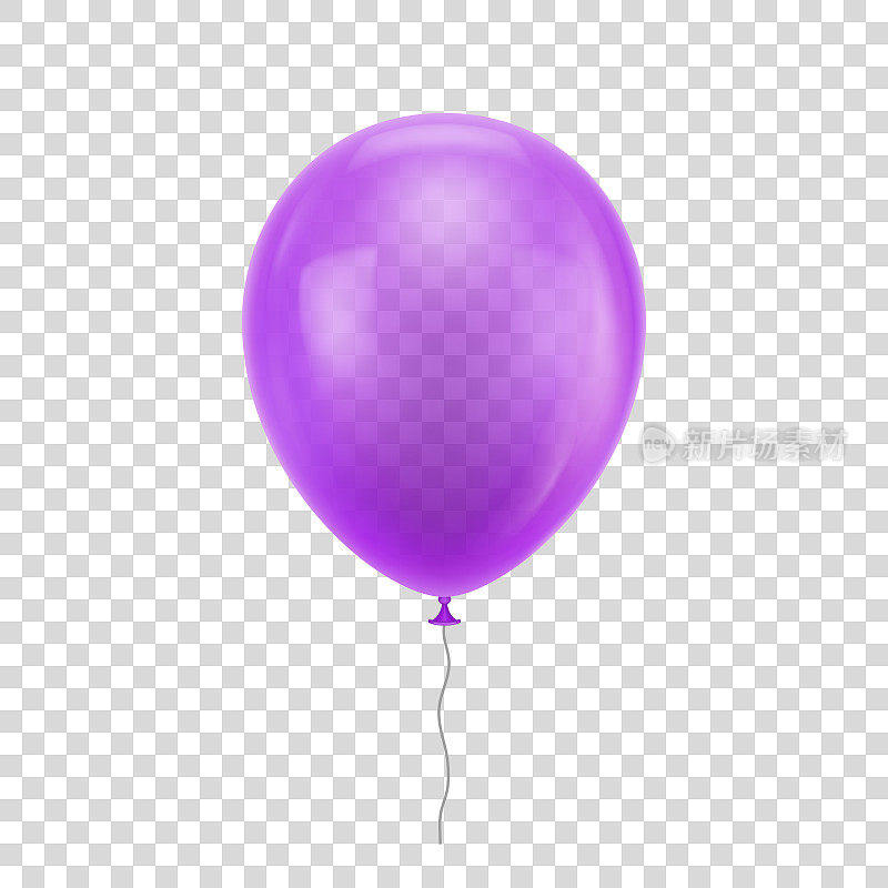 紫色的现实的气球。