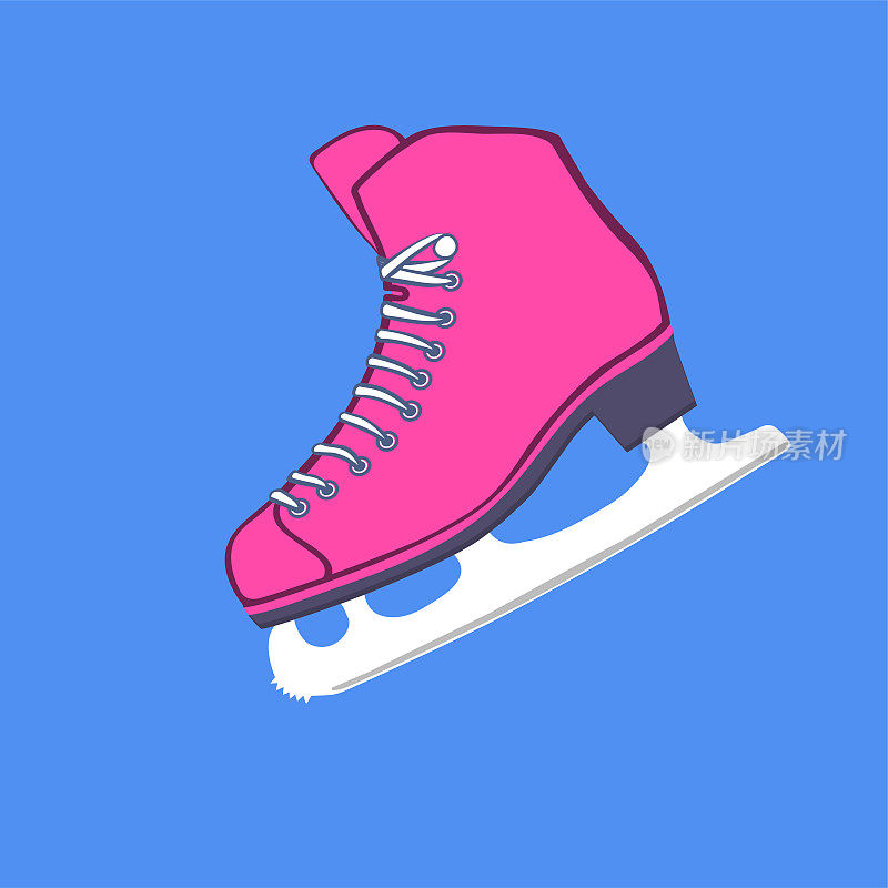 在彩色背景上跳舞的溜冰的插图