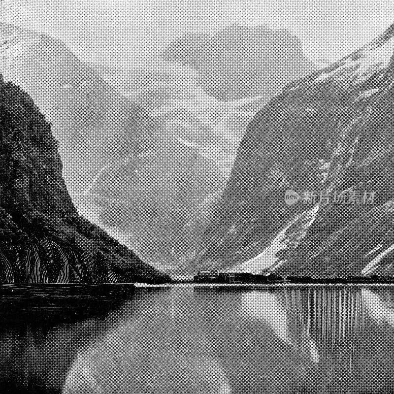 挪威峡湾的Naeroyfjord