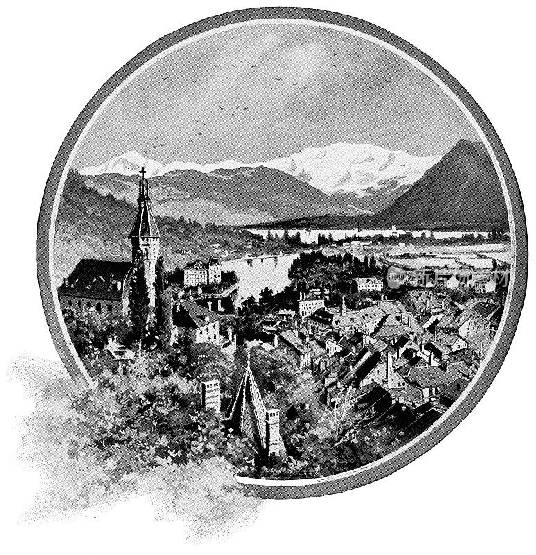 瑞士伯尔尼坎顿的图恩镇――19世纪