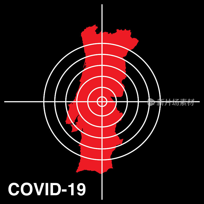 COVID-19葡萄牙目标地图图标