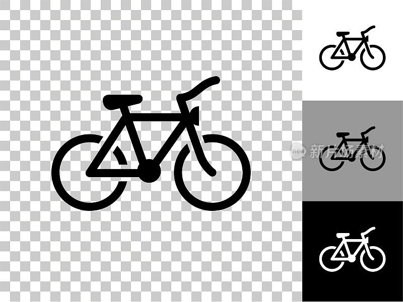 自行车图标在棋盘上透明的背景